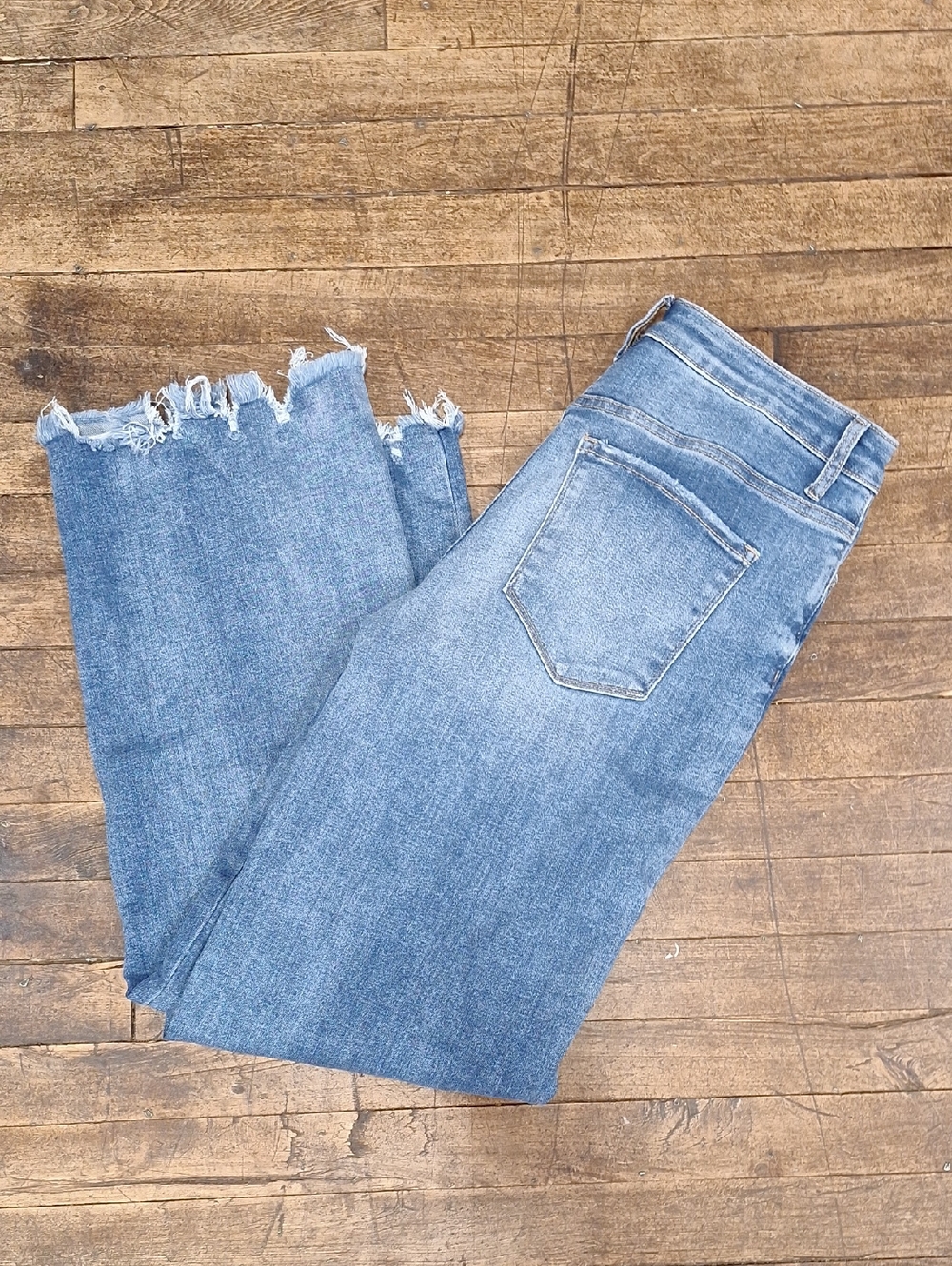 Women's Cropped Frayed-Hem Denim Ankle Jeans - Light Blue, 31/13